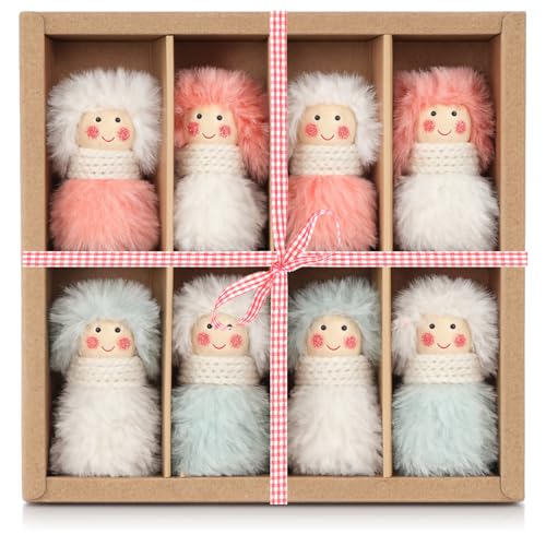 COM-FOUR® 8x angeli pendenti per albero di Natale premium - Decorazioni - figure di fate come etichette regalo - Troll decorativi svedese-scandinavi