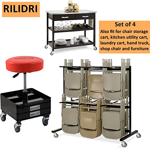 Rilidri 3-Inch Swivel Stem Caster, 7/16-Inch Stem Diameter Rubber Wheel, Heavy Duty Tpr Replacement Wheels For Rubbermaid Mop Bucket Cart Grill Casters Shop Vac Wheels- 4 Pack #TOP5