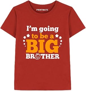 I'm Going to Be a Big Brother Printed Half Sleeves Pure Cotton Unisex Tshirt for Boys and Girls B9 Price In India