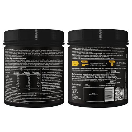 Image of TATA 1MG Creatine Monohydrate | 100% Pure, Micronized | No Additives, No Preservatives | Zero Calories | Boosts Strength, Power & Recovery | Fast Absorption | Unflavoured,250gm