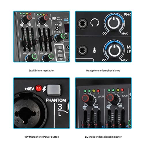 Console de mélange audio numérique de poche avec carte son intégrée et effets