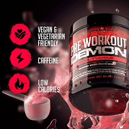 Pre Workout Demon - Advanced Pre-Workout Energy Powder with Creatine, Caffeine, Beta-Alanine & Glutamine, Berry Blast, 360g - 40 Servings - Image 4