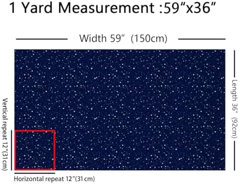 Feelyou Galaxy Upholstery Fabric by The Yard, Outer Space Starry Sky Outdoor Fabric by The Yard, Universe Twinkle Stars Decorative Fabric for Upholstery and Home DIY Projects, 1 Yard, Blue White