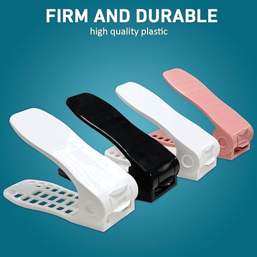 Miniatura 6 de Organizador de ranuras para zapatos para Clost  Doble cubierta, no requiere montaje, apilador de zapatos para un par de zapatos, soporte ajustable