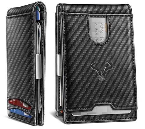 BULLIANT Men Wallet Airtag&Standard Use,Slim Front Pocket Wallet Money Clip for Gifg Men RFID Blocking 11Cards
