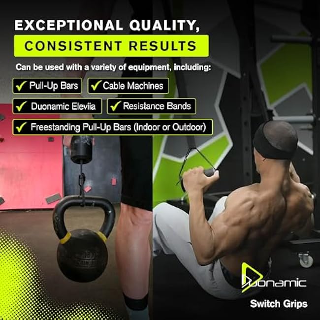 Duonamic Ultimate Switch Grips Package | Complete Grip Strength Training System with Eleviia Handles, Travel Bag & 3 Sizes of Switch Grips | Ideal for Pull-Up Bars, Cable Machines & Resistance Bands | Train Anywhere