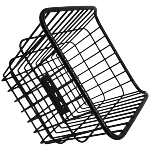 DOITOOL Cesta Trasera para Bicicleta Infantil Resistente de Metal Negra Ganchos de Fijación y Cuerda Ajustable para Ciclismo al Aire Libre y Uso Escolar