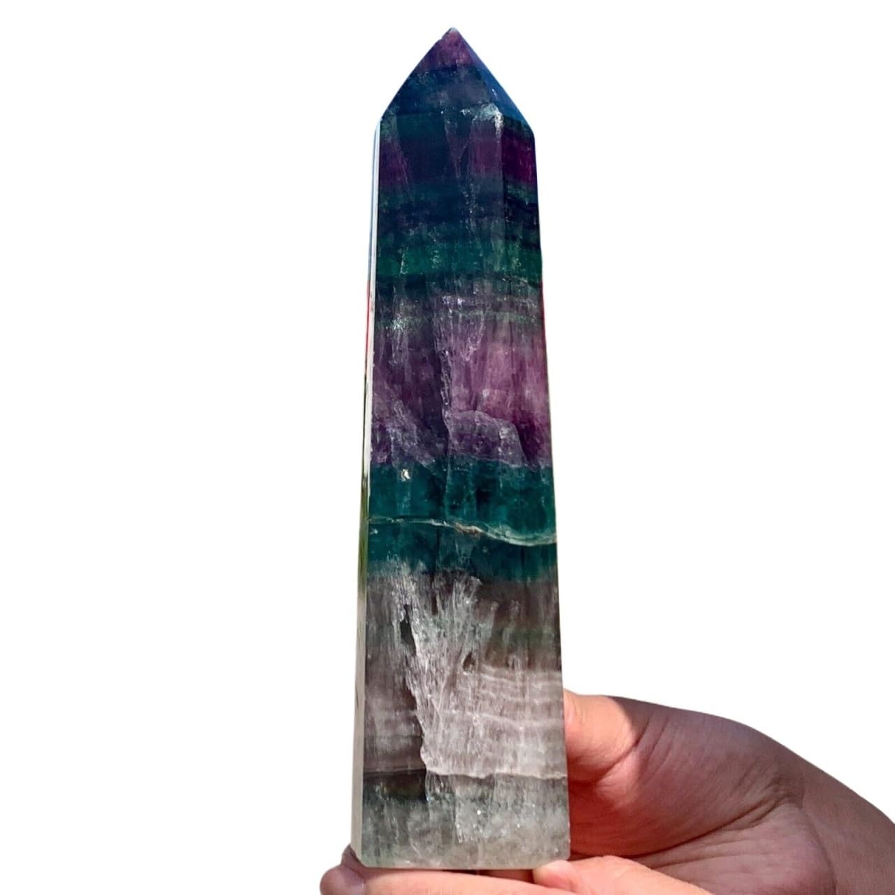 AUOQKQUT Fluorite Crystal Column Magic Wand Obelisk Point (Size : 800-850g)