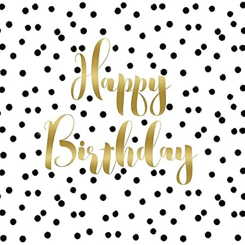 Paperproducts Design 1332430 Birthday Confetti Lunch Napkins Paper, Black/Gold Cover