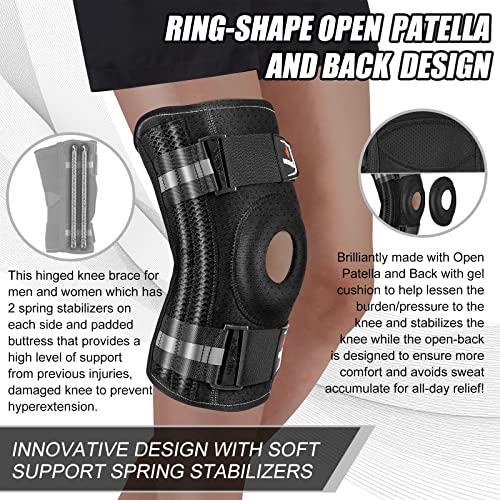 Neenca Professional Knee Brace For Knee Pain, Medical Knee Support With Patented X-Strap Fixing System. Best For Arthritis, Meniscus Tear, Injury Recovery, Knee Pain Relief, Acl, Sports. Ace-044-L #TOP2