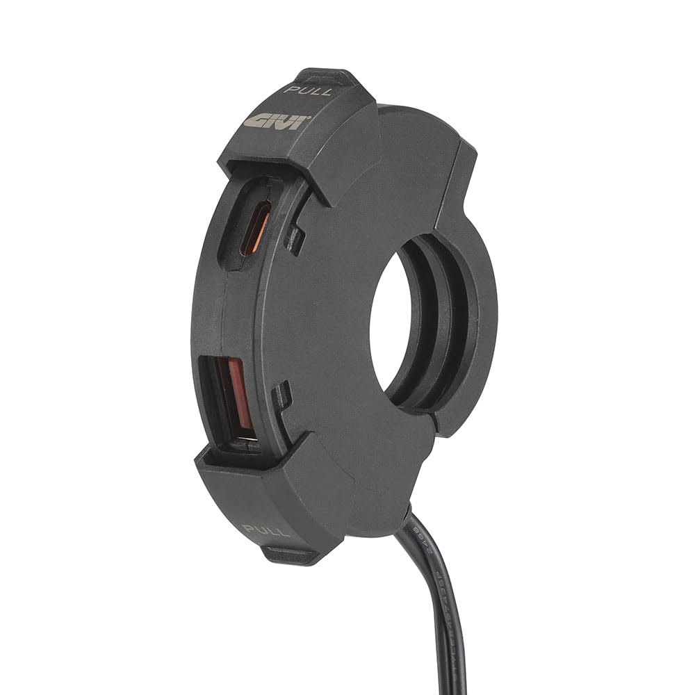 Presa USB e USB-C da Manubrio per Moto, 12-24V Input, Compatibile con Manubri 22-25,4mm, con Cablaggio