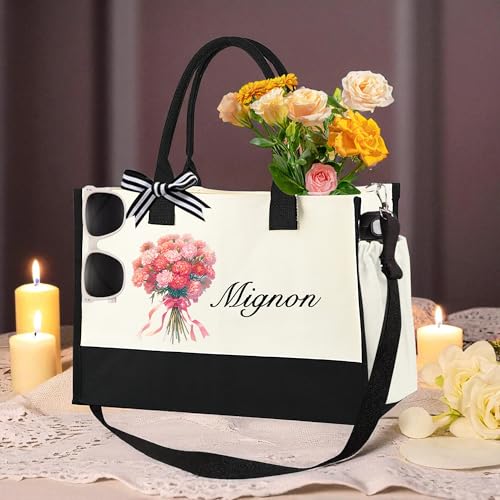 Personalized Initial Canvas Beach Tote with Zipper, Monogrammed floral bag for Women, Beach Bag, Makeup Pouch3