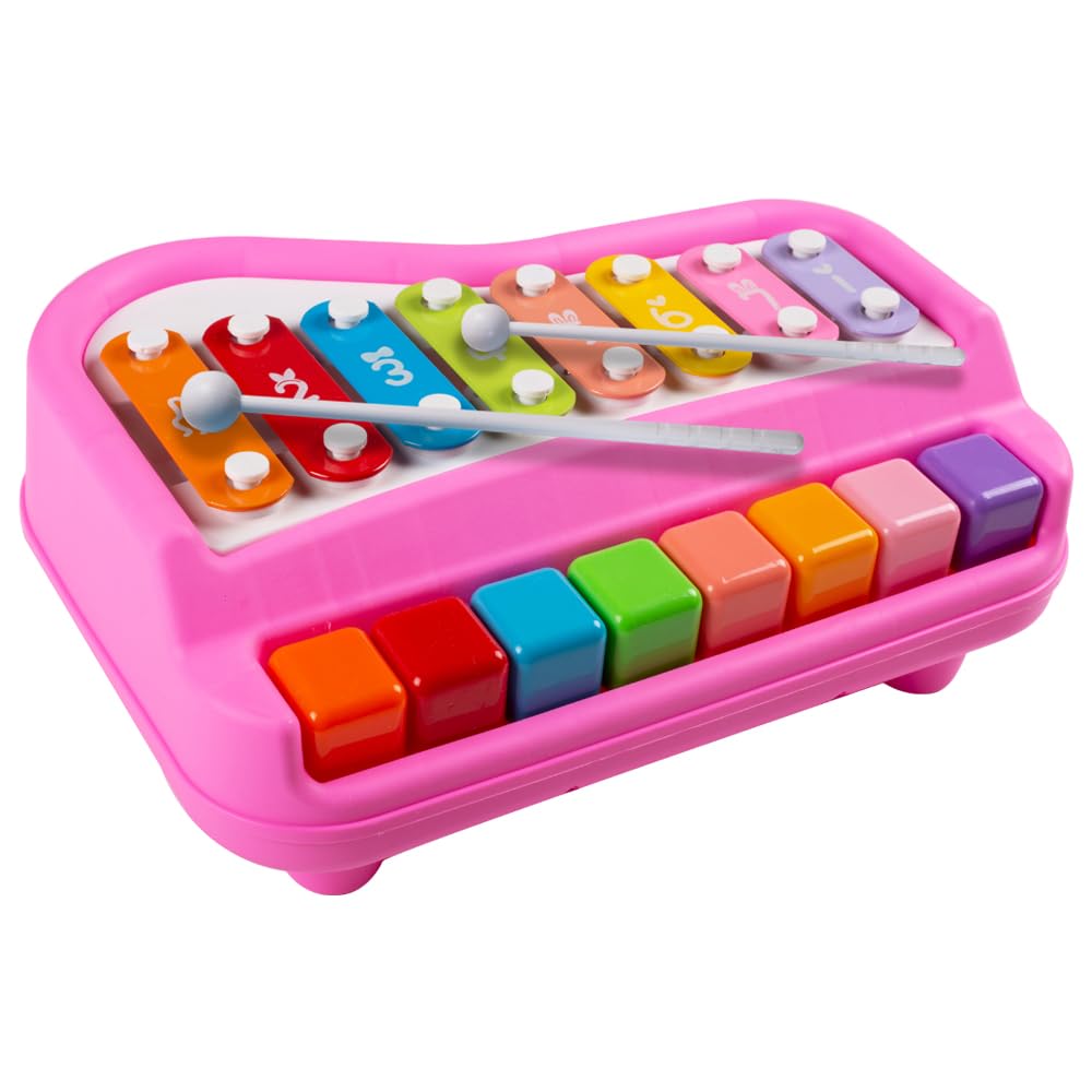 Gooyo 1502 Non Electronic Premium & Non-Toxic 2 in 1 Big Musical Piano and Xylophone Toy with Colorful Keys & 2 Mallets for Babies/Girls/Boys/Kids/Gifts | Pink Color, (Battery Not Required) (B0CBP81FN7) Amazon Price History, Amazon Price Tracker