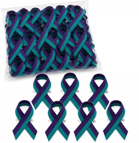 Support USA | American Made 50 Suicide Prevention Awareness Ribbons - Bag of 50 Lapel Ribbons with Safety Pins - Pin Attached
