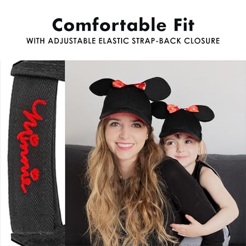 ABG Accessories Girls' Minnie Mouse Ears Hat, Set of 2 for Mommy 2-4 Or Adult and Size 4-74