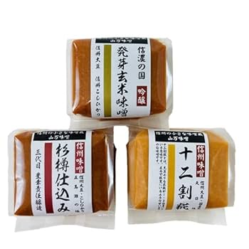 Amazon.co.jp: 信州味噌 赤・白 3種 270g×3 味噌セット 発芽