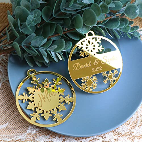 Personalisiert Weihnachtsbaum Deko 2025-8,7x8 cm Schneeflocken...