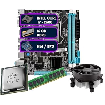 Kit Upgrade Intel Core i7-2600 + Placa Mãe H61/B75 Lga 1155 + 16GB Ram DDR3 DreamComputers DC