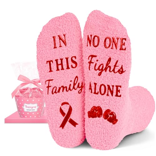 Image of HAPPYPOP Cancer Gifts for Women Men - Breast Cnacer Care Socks for Patient Friends
