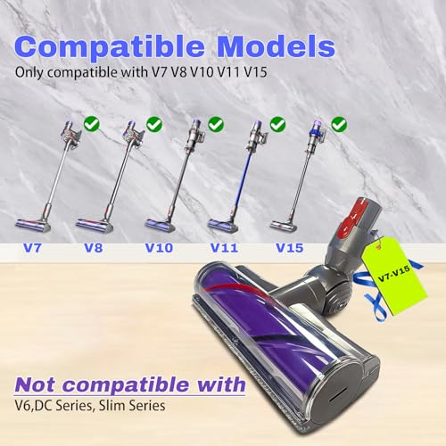Bürste für Dyson V7 V8 V10 V11 V15 DirektantriebsbüRste Der Bürstenkopf Des Staubsaugers VerfüGt üBer Eine Schnellverschlussfunktion Turbo BodendüSe Geeignet für HartböDen und Teppiche