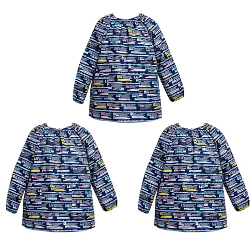 COLORFUL CANDY STYLE スモック(140-160cm) 出発進行スーパーエクスプレス ※JR東日本商品化許諾済/JR東海承認済/JR西日本商品化許諾済 3枚セット 男の子 かっこいい 子供用 長袖スモック 幼稚園 エプロン 小学生 用 子