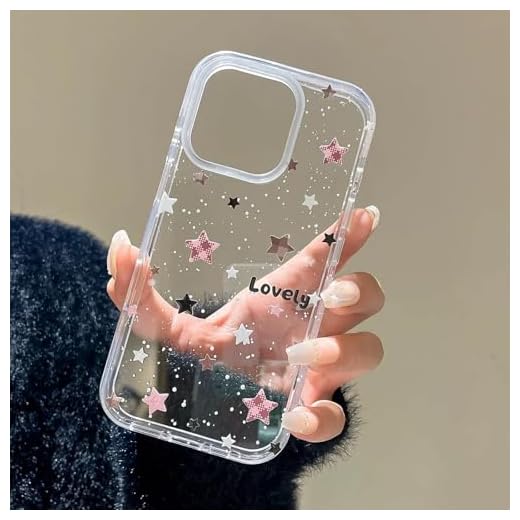 Transparent Soft TPU Case for iPhone 14, Glittering Star Pattern Design, Scratch-Resistant Phone Cover for iPhone 14 6.1 inch (Single Pack)