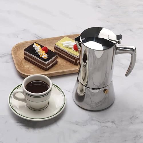 Miniatura 7 de Cafetera espresso de acero inoxidable, olla moka para café clásico italiano, 8.1 fl oz8 oz4 tazas, cafetera clásica para cafetera, compatible con