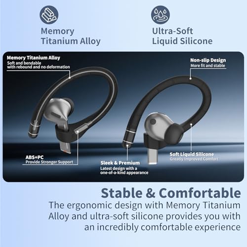 Image of Anti-Slip Ear Hooks for Galaxy Buds 3 Pro (2024) & Galaxy Buds 3 FE (2025), Comfortable Fit | Sports Anti-Loss | Memory Titanium Alloy Ear Hooks Compatible for Samsung Buds 3 Earbuds w /Lanyard, Black