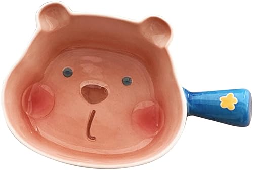 EXQUIMEUBLE Ceramic Handle Bowl Dinnerware Accessories Food Cereal Bowls with Lids Ceramic Salad Bowls Chowder Bowl Adorable Salad Bowl Food Supply