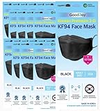 (20PCS) Black Disposable KF94- Face Masks 4-Layer Filters Breathable Comfortable Nose, Good Day, Dust Mask, Black KF94 Masks Made in Korea.
