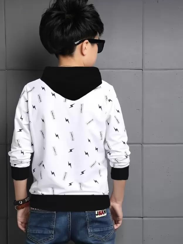 Image of LilBits Boys Regular Fit Printed Hooded Casual T-Shirt