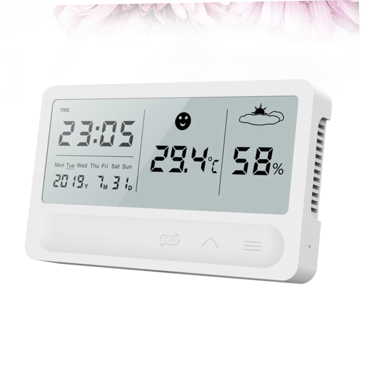 SUPVOX 2 Pièces Mètre De Température Et D'humidité Thermomètre Portatif Thermomètre D'intérieur De Charge Compteur De Température Numérique Rotin Toucher Blanche Surveiller