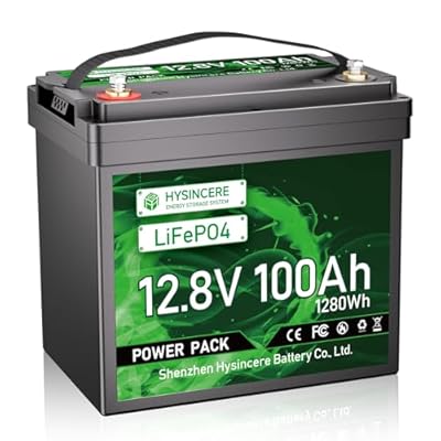 12V 100Ah Group 24 LiFePO4 Battery, HYSINCERE 100A BMS Deep Cycle Rechargeable Lithium Battery,Energy up to 1280Wh,4000-15000 Cycles,Suitable for RV,Trailer,Towing,Solar Power System