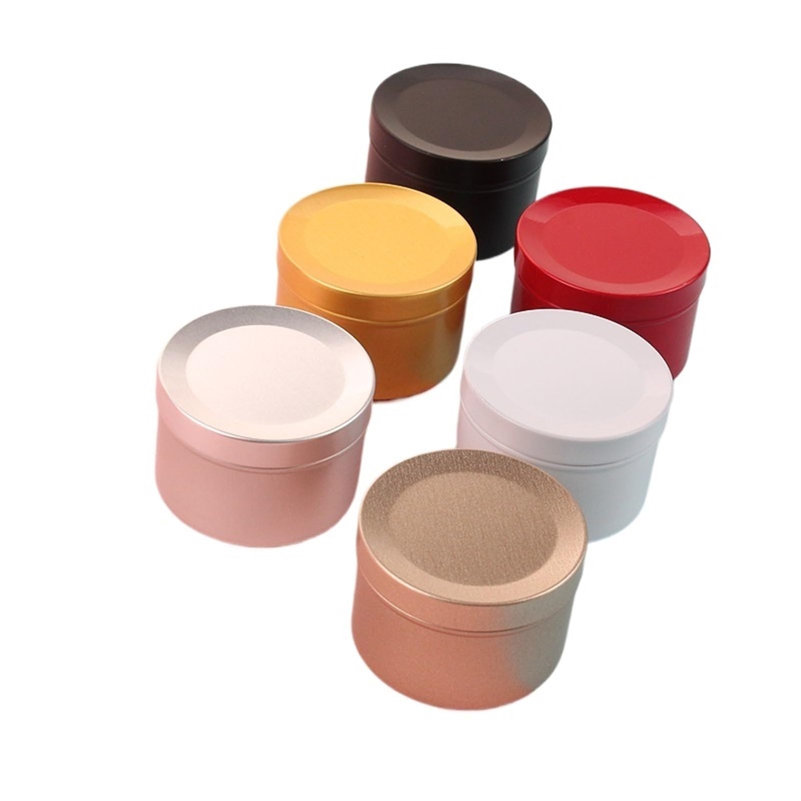 CQAHDSEVF Candle Containers, Multicolor Empty Candle Jars Metal Tins with Lids 24 Pieces for Candle Making Storage(Multicolor)