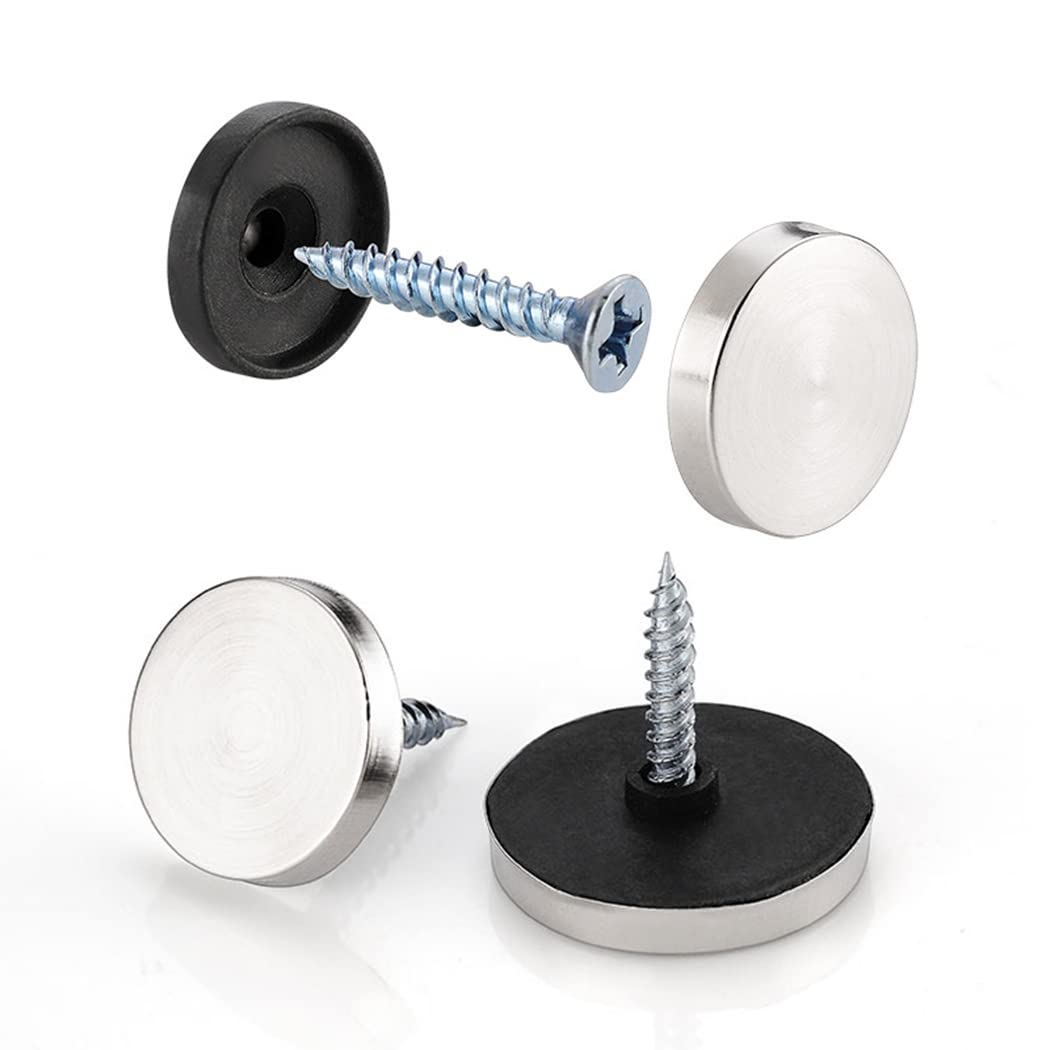 Viti A Specchio Con Tappi Decorativi - Acciaio Inox Spazzolato, 18 Mm, Per Specchi E Vetri - Foto 8