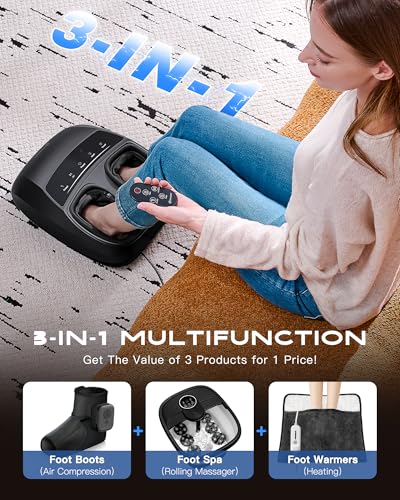 KINGJOY Foot Massager with Heat - Professional Shiatsu Deep Kneading for Neuropathy and Pl - image 4