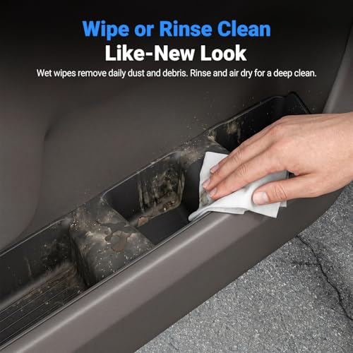 Image of 4PCS Door Side Storage Box Compatible with 2022-2026 Chevy Silverado GMC Sierra 1500 Crew Cab Door Handle Phone Pocket Tray Organizer Replacement for 2022-2026 Chevy Silverado Accessories