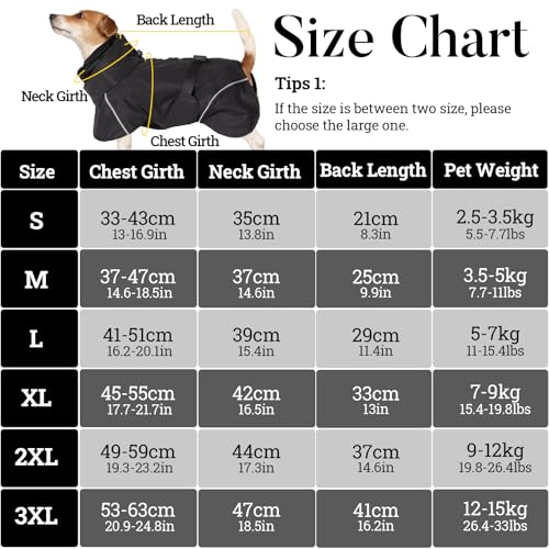 LiebeDD Hunderegenmantel Wasserdicht Regenjacke Hund mit Geschirrloch, Reflektierende Regencape Hund Verstellbarer Hunde Regenmantel für Mittelgross und Kleine Hunde wie Dackel (Schwarz 3XL 41cm)