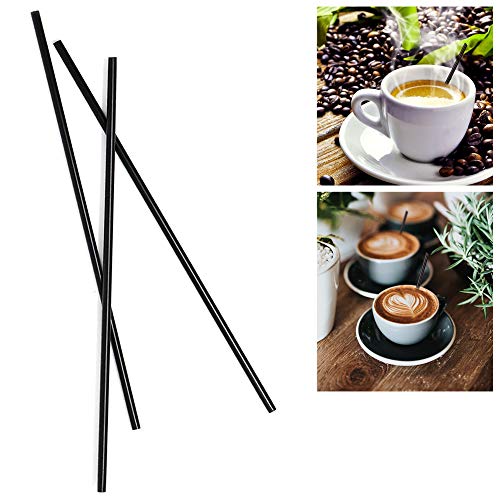 600ct Stirring Straws Sip Coffee Cocktail Mix Black Plastic Stirrer Sticks 5.25