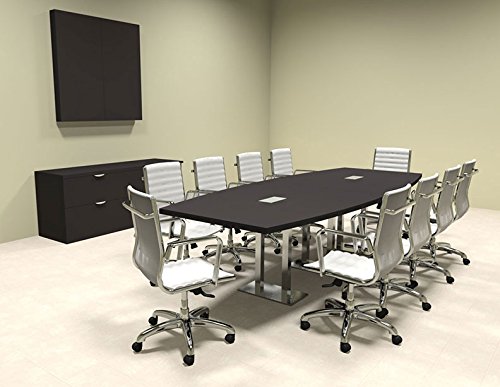 Modern Boat Shaped Steel Leg 10' Feet Conference Table, OF-CON-CM17