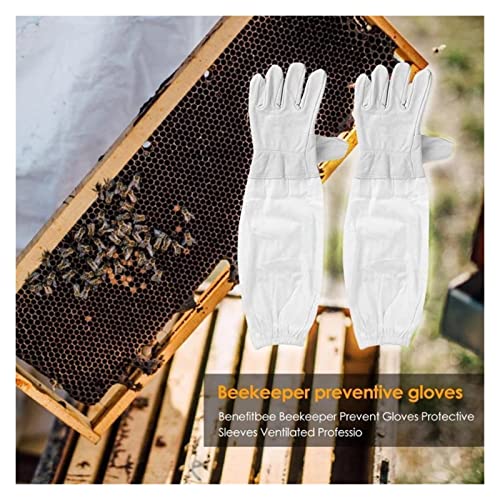 YXSLC Imkerhandschuhe Imkerei-Ausrüstung Schaffellhandschuhe Ziegenleder-Lederhülsen Unisex atmungsaktive und… – Bild 5