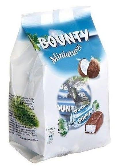 Bountys Miniature Chocolate Coconut Candy Bar, White and Blue Package 220g (From Netherlands)-image-1