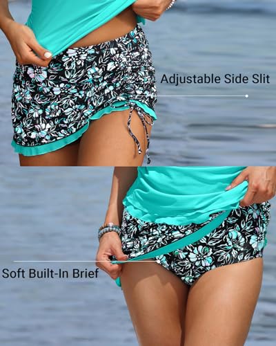 Daci Women Tankini Swimsuits with Skirt - Two Piece Tummy Control Skirted 2PC Bathing Suits Swimwear3