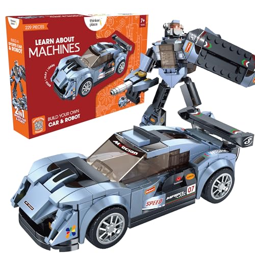 Image of Cobalt Racer 2-in-1 Robot & Sports Car (229 Pieces) | Learn About Machines | Building Block Set for Kids Age 6+ | STEM Educational Toy | Build, Play & Learn | Science & Learning Toy
