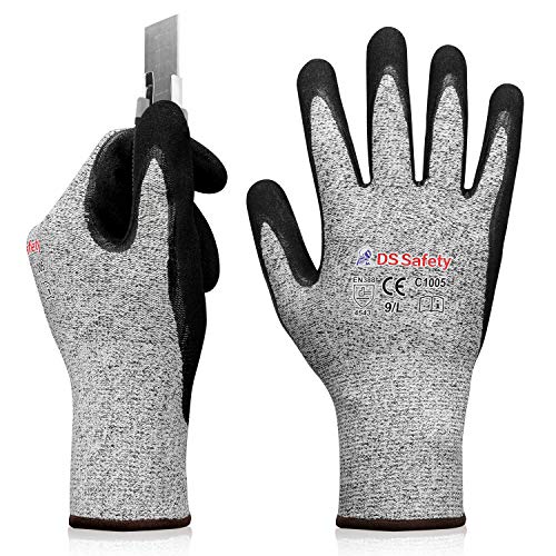 Cut Resistant Gloves, DS Safety Level 5 Protection Work Gloves Comfort Stretch Durable