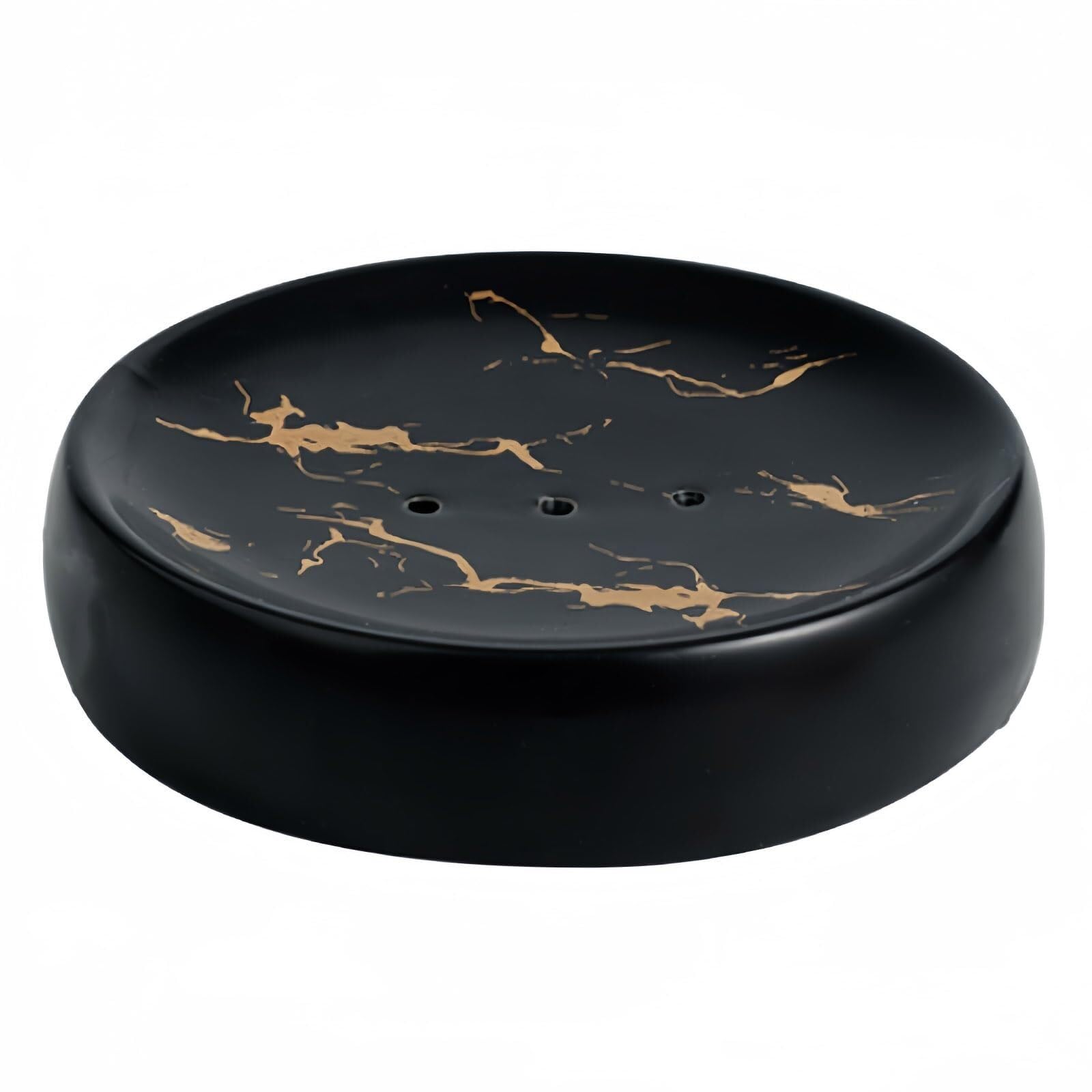 Qyleee Black Holder For Shower Soap Holder Ceramics Oval Dishes Porcelain Saver Stand For Kitchen(,Marbling)