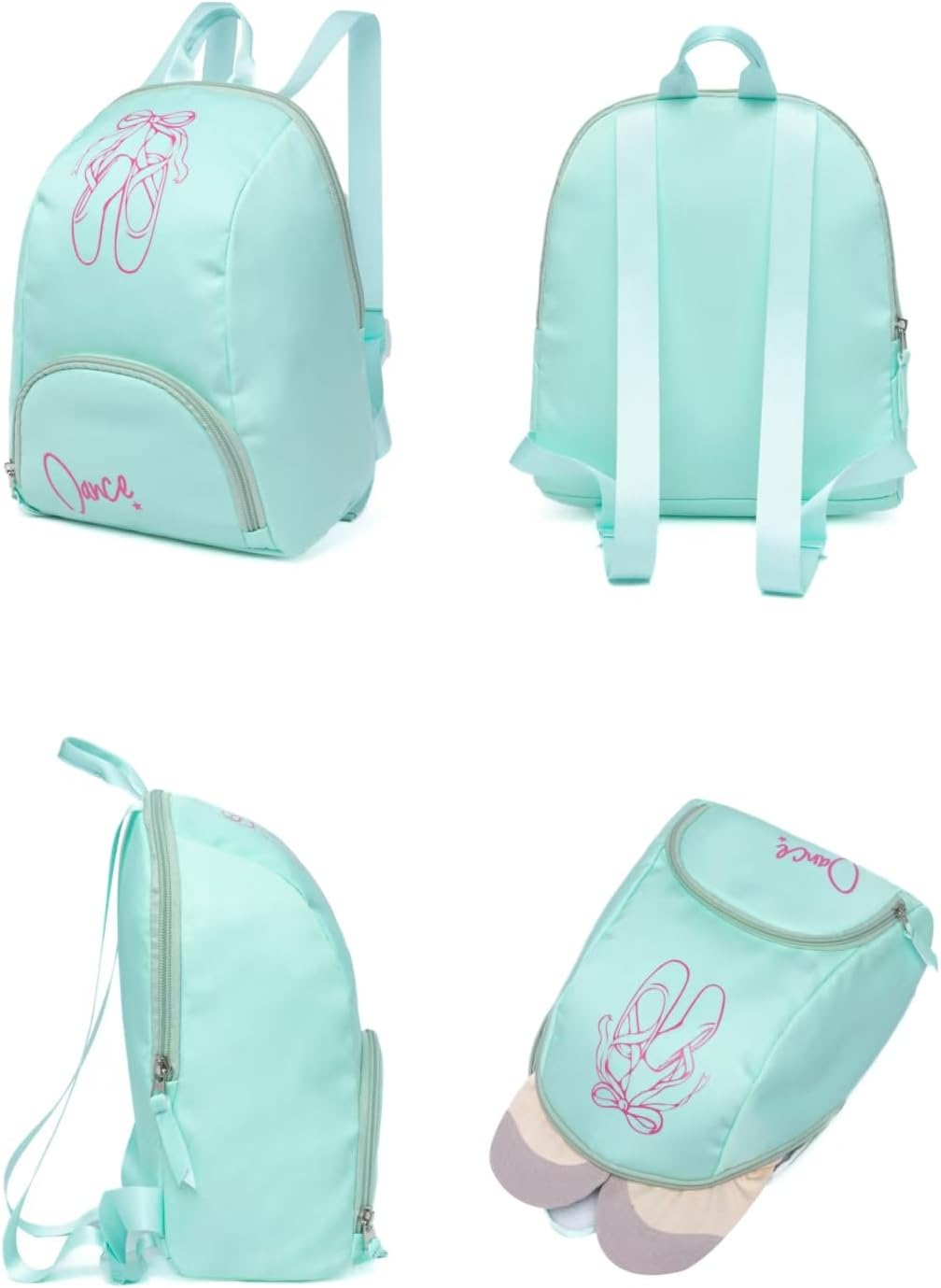 Girls Dance Backpack, Toddler Ballet Tutu Bag, Ages 3-8 (Patina Green) - Image 3