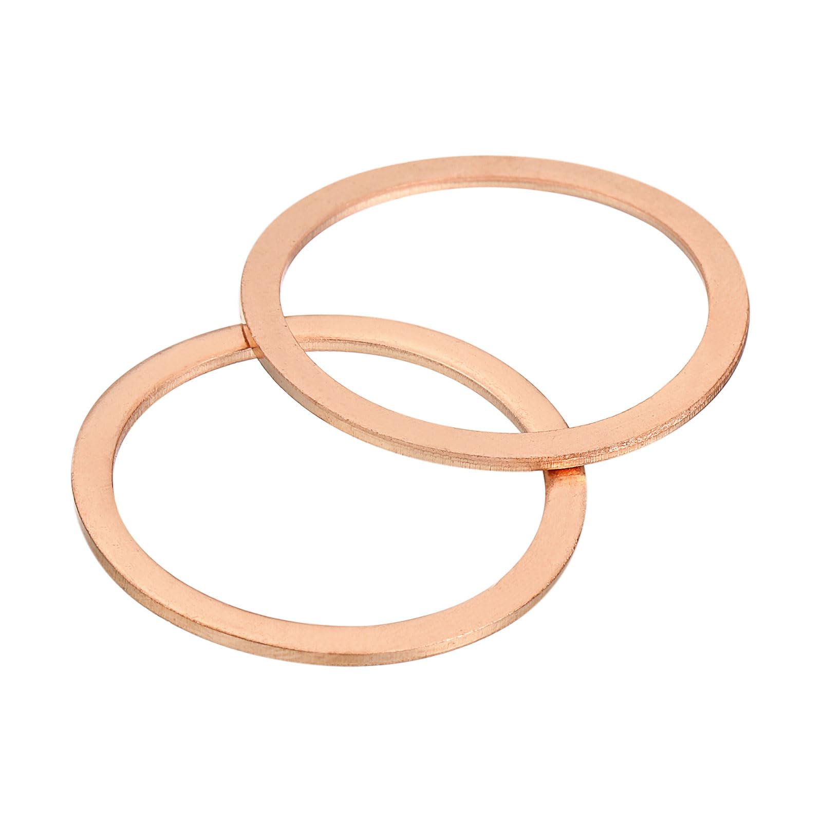 uxcell M33 Flat Washer, 4 Pcs Copper Ring Flat Washers 40mm OD Metal Sealing Gasket Ring for Screws Bolts Nuts