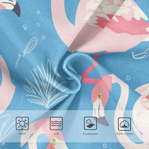 KLL Flamingo Pattern on Blue Background Toddler Boy Soft Athletic Underwear Breathable Children Undies3