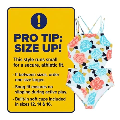 Image of Kanu Surf Girls' Beach Girl Sport Cut-Out One Piece Swimsuit